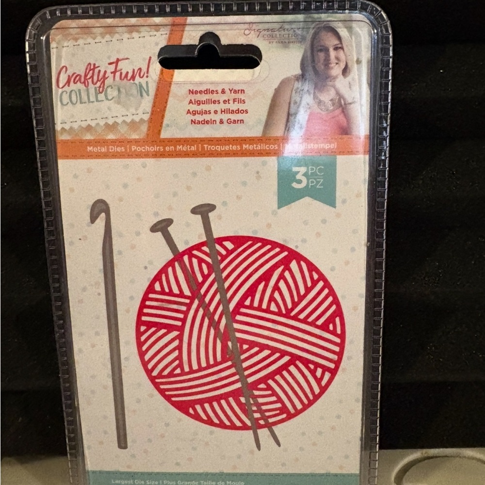 Metal dies stamp ball of yarn